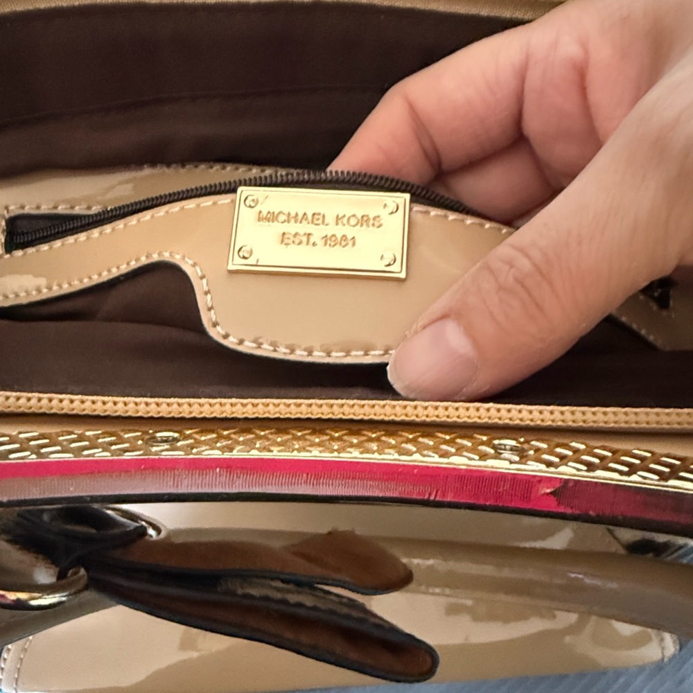 Michael Kors Brown and Leopard Print Satchel - Picture 3 of 9